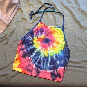 Colorful Tie-Dye Halter Top